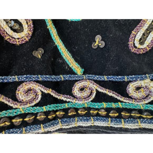 Vintage Black Velvet Vest - Picture 5 of 7